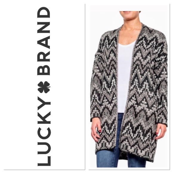 Lucky Brand Sweaters - ❄️Lucky Brand Geometric Open Cardigan